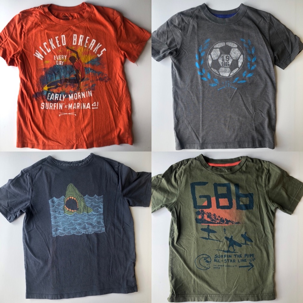 Gap Short Sleeve Boys Graphic T-Shirt 4 Lot/Bundle